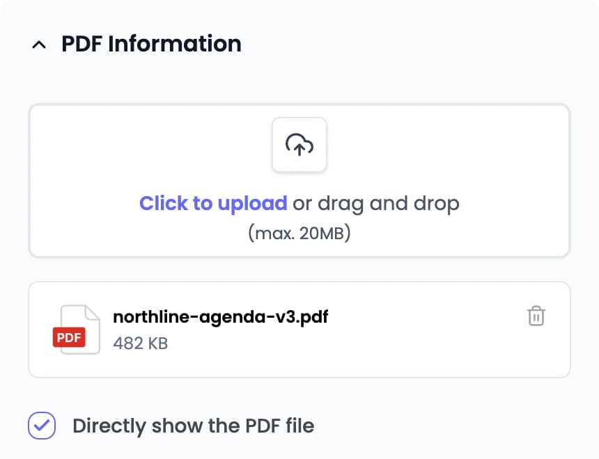 PDF Information in the PDF editor with northline-agenda-v3.pdf (482 KB) uploaded