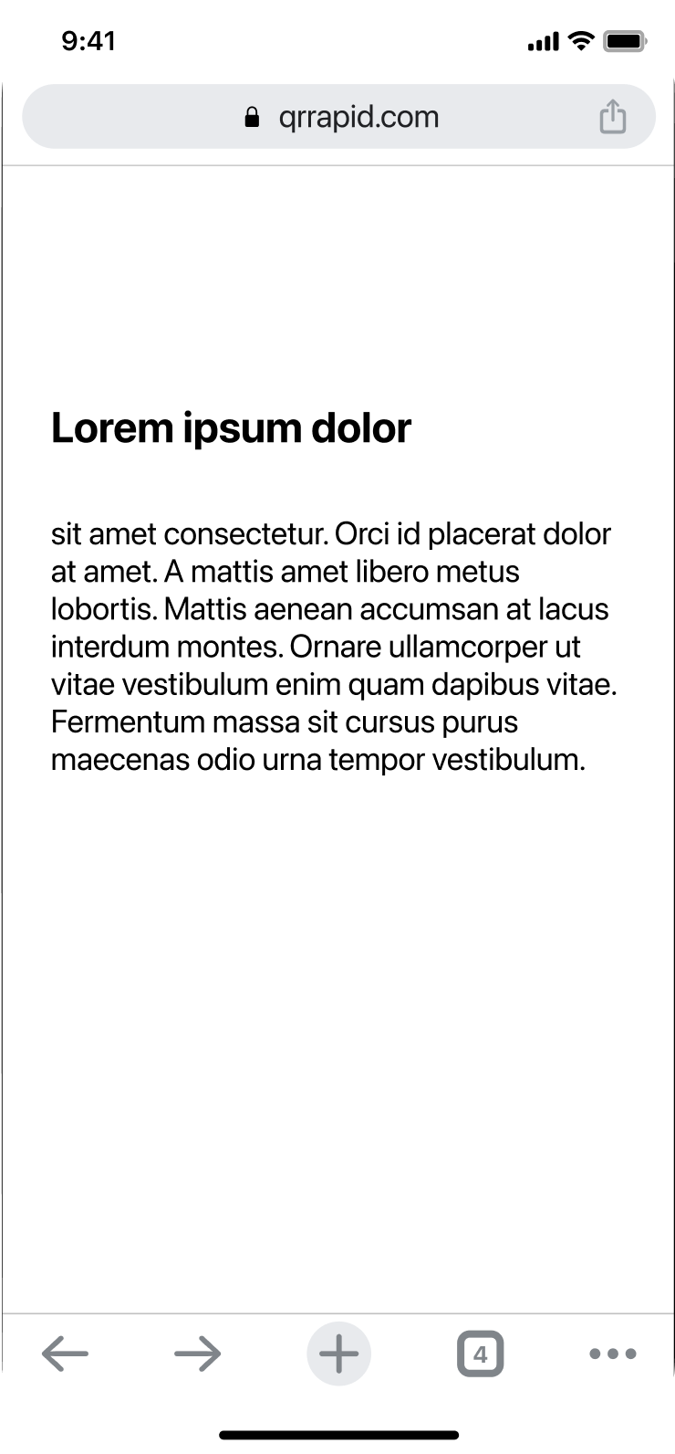 Show a short message or instructions via QR scan.