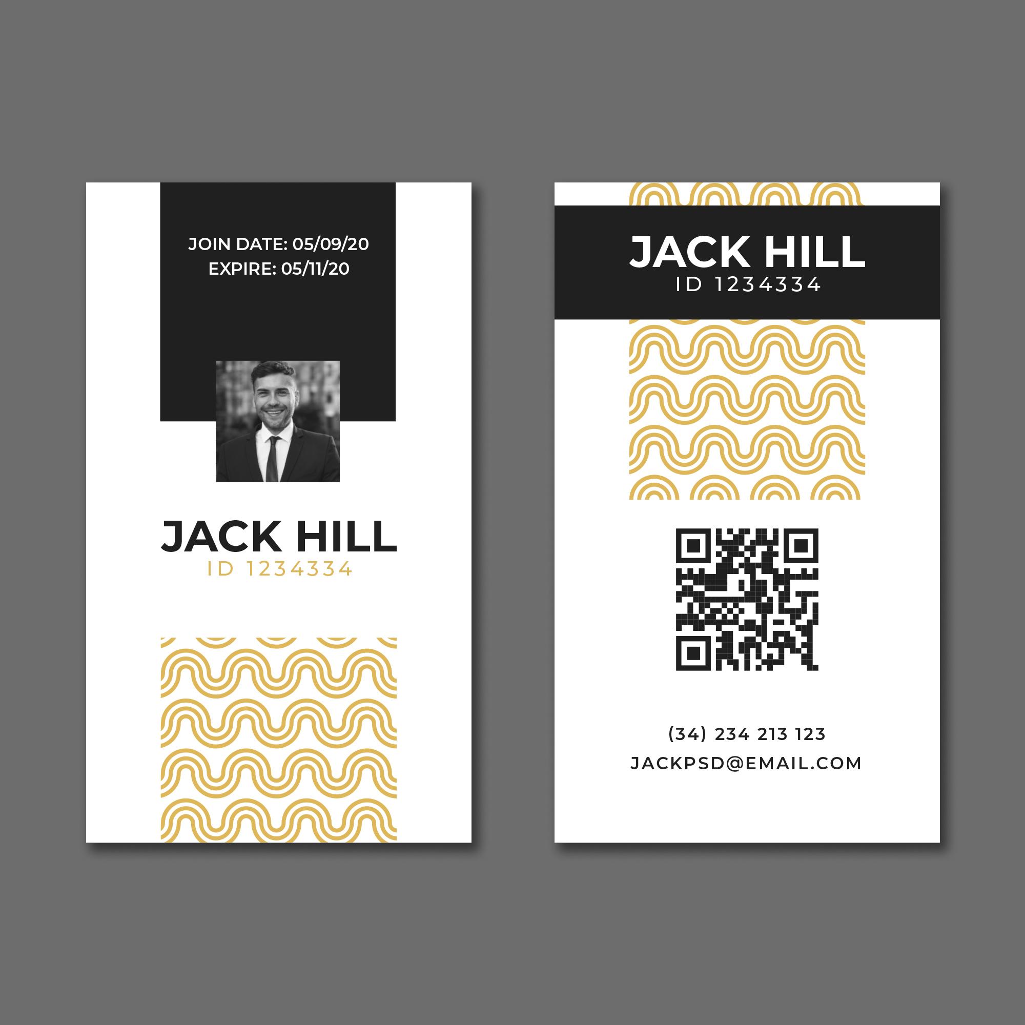 Elegant black and white business card designs with integrated QR codes for premium professional branding